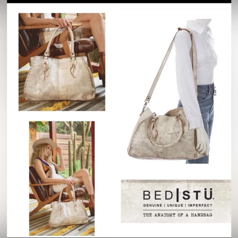 NWT Bed Stu Leather Rockaway Shoulder Crossbody Bag Tote Nectar Lux MSPR $345 - Picture 15 of 15
